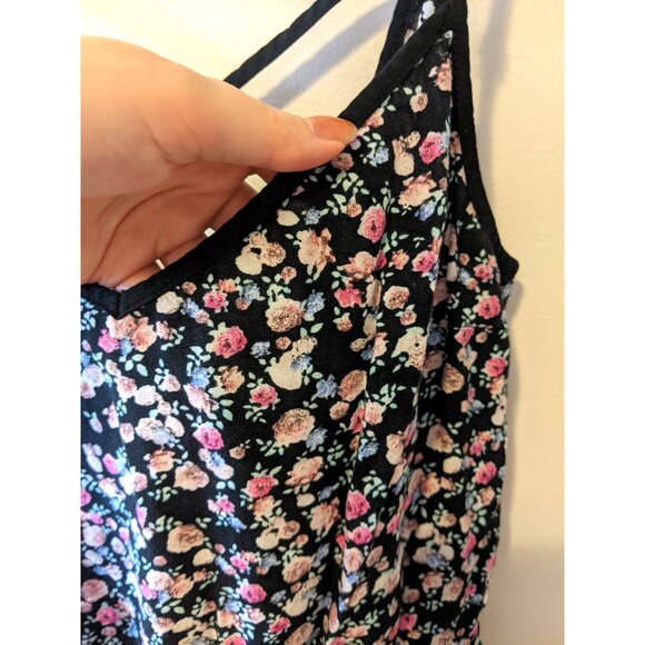 Womens Floral Romer Jumpsuit Shorts Spaghetti Strap Cottage Garden Picnic Sz 10 - Picture 3 of 7